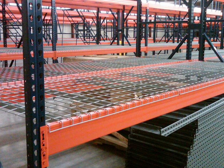 wire mesh decking in a warehouse