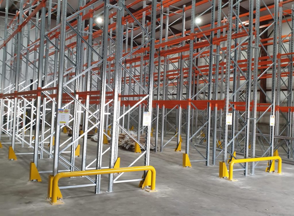 Pallet racking featuring rack guards as part of racking & warehouse protection measures